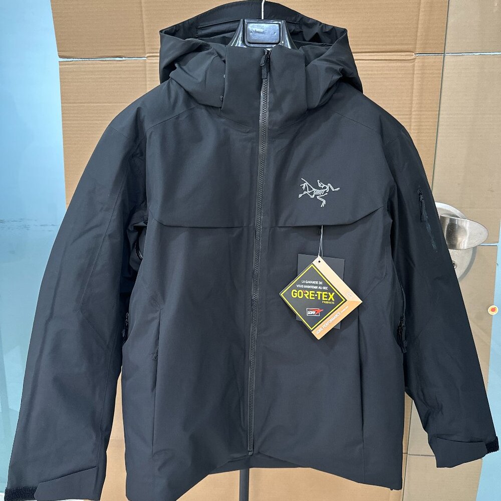 Men's Black Arc'teryx Hooded Puffer Jacket Size L